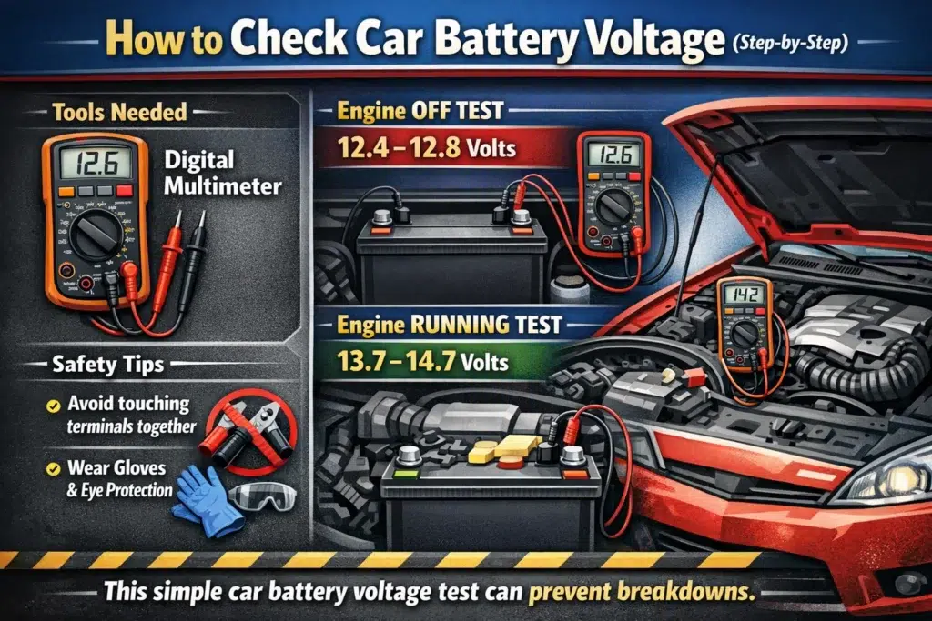 How Many Volts Is a Car Battery How to Check Car Battery Voltage (Step-by-Step)